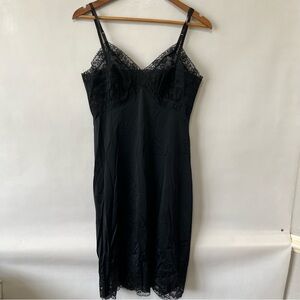 Vintage Van Raalte Black Lace Slip